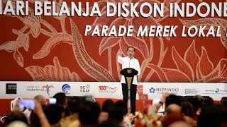 Presiden Jokowi Meresmikan Pembukaan Hari Belanja Diskon Indonesia 2019, Jakarta, 15 Agustus 2019