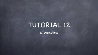 iOS Tutorial 12 "UIWebView"