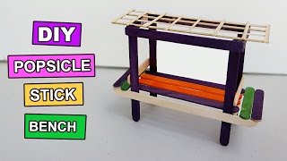 Popsicle Stick Crafts - How to make a bench | Miniature Furniture