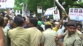 AAP stages protest march demanding resignation of 'tainted' BJP leaders