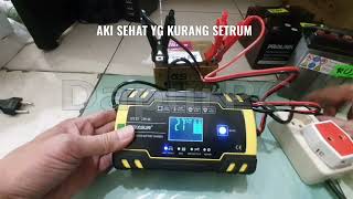 FOXSUR Charger Aki Mobil Motor 130W 12V 8A /  24V 4A Dengan LCD Dan Repair MODE