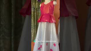 Elegant Pink and White Peplum Dress for Girls | Kids' Traditional Wear Inspiration