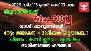 ചൊവ്വ മിഥുനം രാശിയിലേക്ക് മാറുമ്പോൾ….!   നേട്ടം കൊയ്യുന്ന 4 രാശികൾ ഏതൊക്കെ ..?