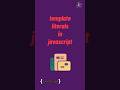 template literals in javascript | #javascript tutorial in 1 minutes #coding #programming #frontend