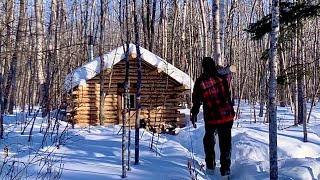 Simple Off Grid Log Cabin: Building A Counter With Logs. Hand Tools.