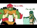 Renaissance and Raph’s shirt sizes | ROTTMNT Little Sister au