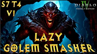 S7 T4  Lazy Golem Smasher Summoner Necromancer Build Diablo 4 VoH