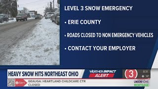 Erie County upgrades to Level 3 snow emergency: 'Roadways are closed to all non-emergency travel'