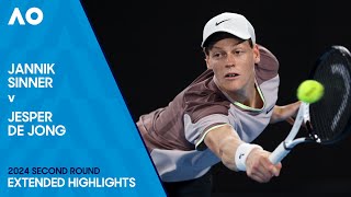 Jannik Sinner v Jesper De Jong Extended Highlights | Australian Open 2024 Second Round