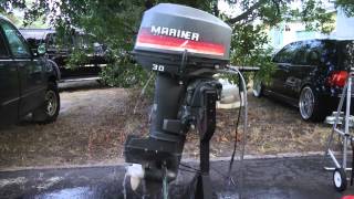 30 HP Mariner 2 stroke tiller short shaft outboard electric start