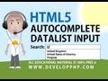 HTML5 tutorial Autocomplete Form Field Text Input Datalist List Attribute