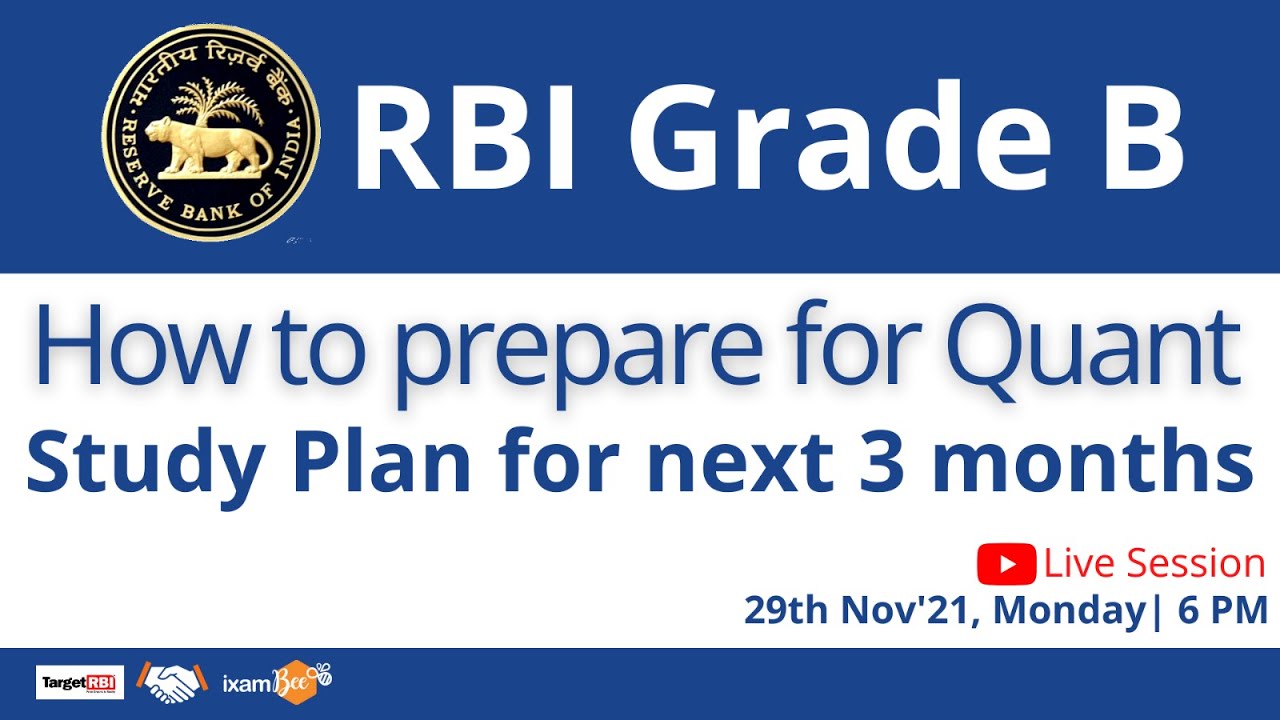 How To Prepare Quant For RBI Grade B / Study Plan For Next 3 Months ...