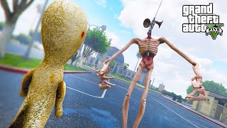 БИТВА СИРЕНОГОЛОВЫЙ ПРОТИВ СКУЛЬПТУРА SCP В ГТА 5 МОДЫ ИГРЫ ВИДЕО SIREN HEAD VS SCP 173 В GTA 5 MODS