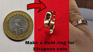 Rs 10 into Ring by made Rj jewellers //  Ten rupees coin rings//#handmade #rjjewellers #love #status