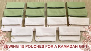 Sewing 15 pouches for a Ramadan Gift