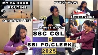 SSC \u0026 SBI PO/Clerk Study Vlog 2025 | My First Vlog of 2025 | Aspirant Life #ssc #banking #sbi