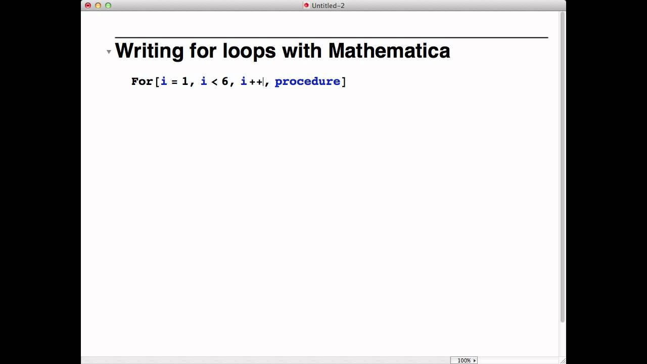 Writing For Loops Using Mathematica Youtube