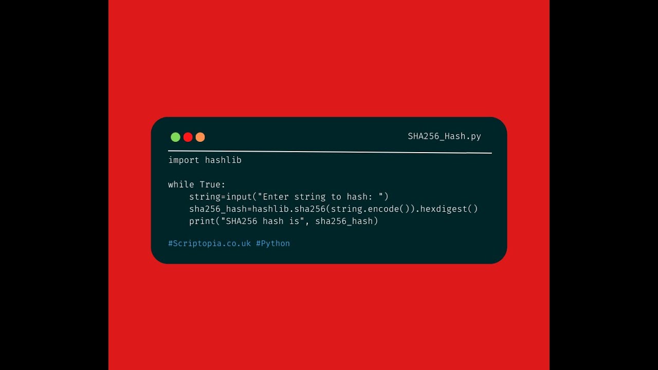 Python Hashlib - SHA256 Hash Generator - YouTube