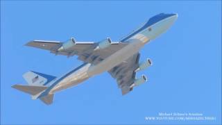 Air Force One Boeing 747 Takeoff from Israel TLV Ben Gurion Airport