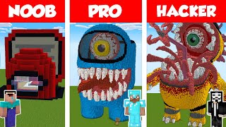 Minecraft NOOB vs PRO vs HACKER: AMONG US HOUSE BUILD CHALLENGE in Minecraft / Animation