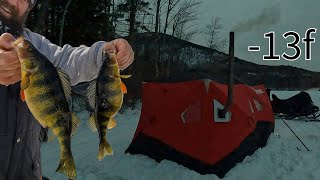 Hot Tent -13F Solo Camping for GIANT PERCH fishing