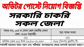 অডিটর পদে  নিয়োগ বিজ্ঞপ্তি অনেক বড়। Oditor Post Job circular  2021। Chakri Job circular ।