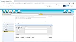 SEKISUI SF LMS ADMIN TRAINING #2: Creating a Questionnaire