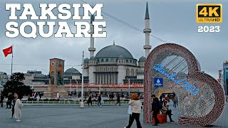 Taksim Square Walking Tour Istanbul | Istiklal Street, Galata Tower,| 4K 60fps With Captions