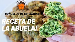 BUÑUELOS DE ESPINACAS DE LA ABUELA !  Todo en crudo, listo en 30 minutos!