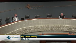 May 3, 2021 Bloomington City Council Meeting