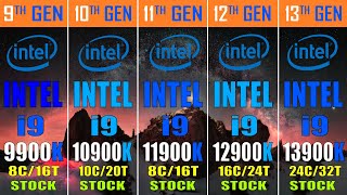 INTEL i9 9900K vs INTEL i9 10900K vs INTEL i9 11900K vs INTEL i9 12900K  vs INTEL i9 13900K ||