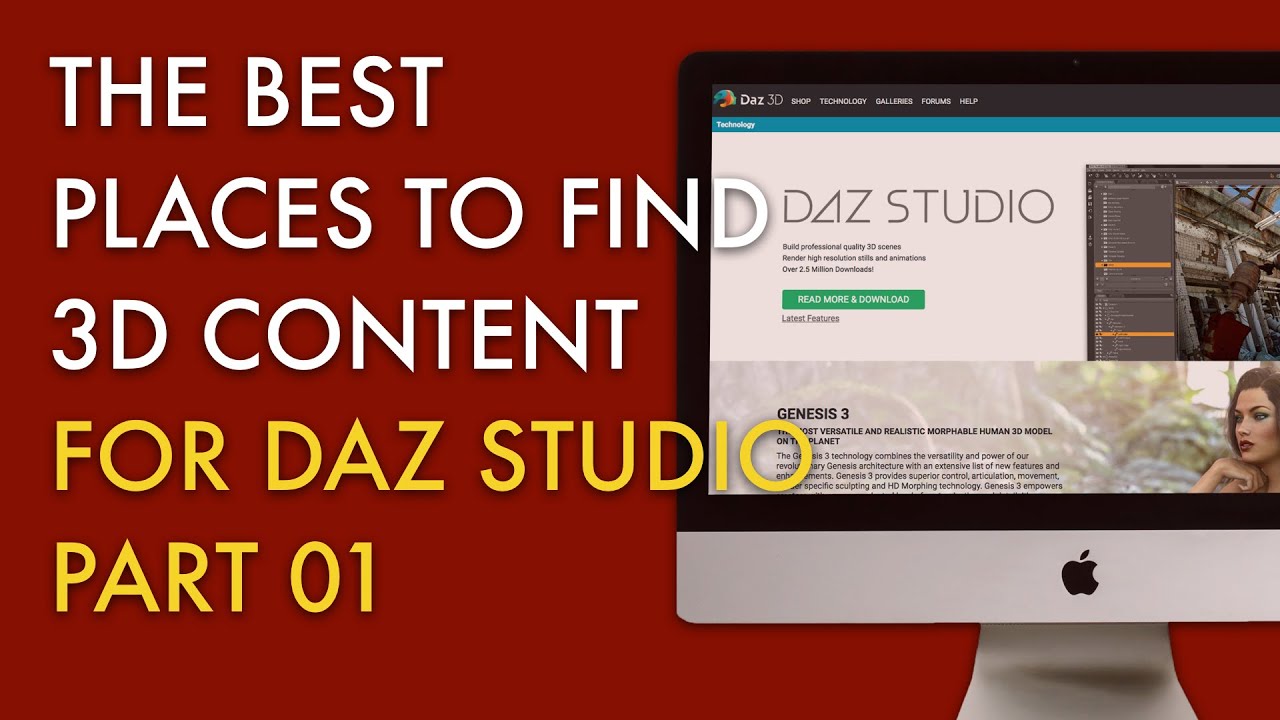 The Best Places To Find 3D Content For DAZ Studio - Part 01 - YouTube