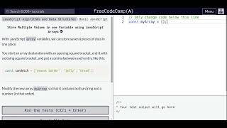 Lesson 39 | Basic JavaScript | Store Multiple Values in one Variable using JavaScript Arrays