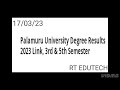 palamuru university 3rd 5th semester result 2023 released how to check latest news palamuru result