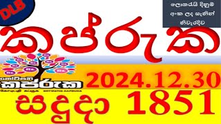 Koti Kapruka 1851 Result 2024.12.30 | කෝටි කප්රුක ලොතරැයි Lotherai #1851 #DLB #ලොතරැයි