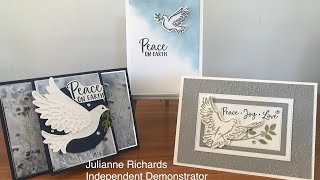 Three Christmas Cards featuring the Dove of Hope Bundle from Stampin Up! - stampinwithjulianne