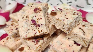 Almond Rose Barfi ( NO SUGAR SYRUP !!!!!) Easy Barfi Recipe.