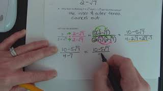 Dividing Radicals: Binomials & Conjugates