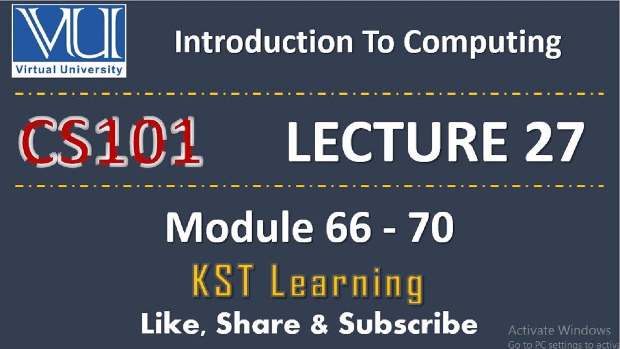 CS101 Module No 66 To 70 | CS101 Short Lectures - YouTube