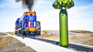 Lego Trains vs Nuclear Bomb On Rails | Brick Rigs