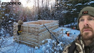 Winter Log Cabin Build on Off-Grid Homestead |EP10|