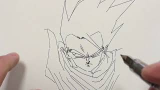 【ドラゴンボール】♯85 アルティメット悟飯一発描きで描いてみた