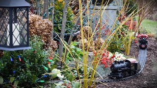 Creating a Winter Garden Railroad with Branches, Berries, and Evergreens! 🚂🌼🎄Christmas Outdoor Train