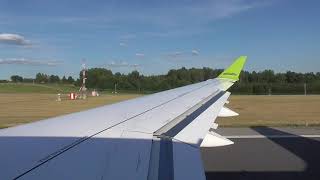 airBaltic Airbus A220-300 Take off from Vilnius (BT335)