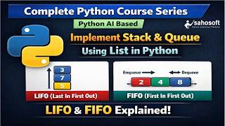 Implement Stack & Queue Using List in Python 🔥 | LIFO & FIFO Explained | python AI based