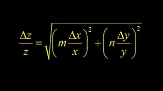 Error propagation formulas + error propagation examples with addition, multiplication, exponents.