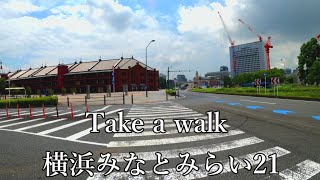 [ 4k ]  神奈川県 散歩 曇りの日の桜木町とみなとみらい ( Walk Yokohama Sakuragicho )