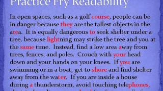 How do you conduct a Fry Readability?