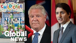 Trudeau and Ford announce $13.2-billion child-care deal between Ontario, Feds | FULL