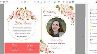 Womens Funeral Program Template | Editable & Printable Canva Template With Poems | 5 x 7 Obituary